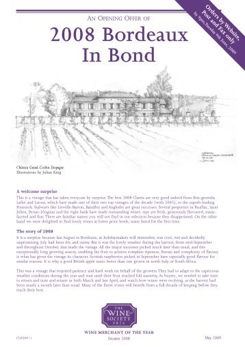 2008 Bordeaux In Bond - The Wine Society