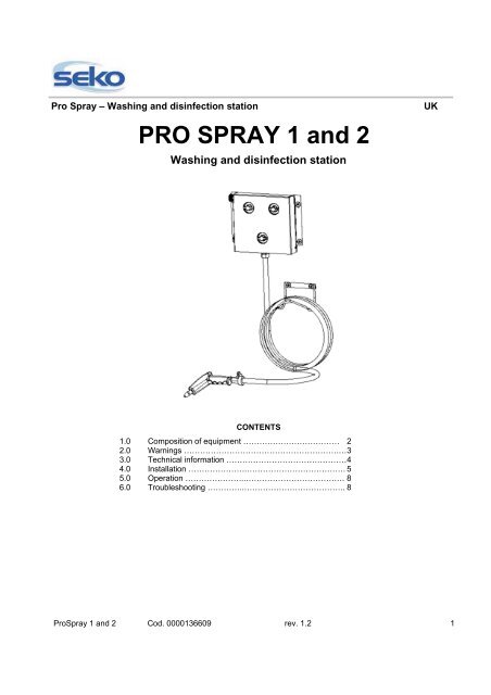 Seko ProSpray Instruction Ma.. - UK