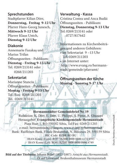 Hermannstädter Gemeindebrief - Evangelische Kirchengemeinde ...