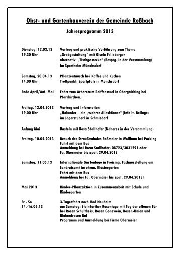 Obst- und Gartenbauverein der Gemeinde RoÃbach - Kreisverband ...