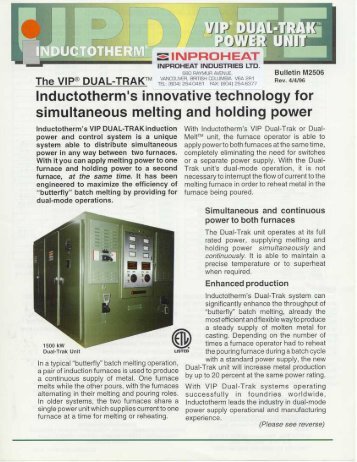 Inductotherm VIP Dual-Trak Power Unit - Inproheat
