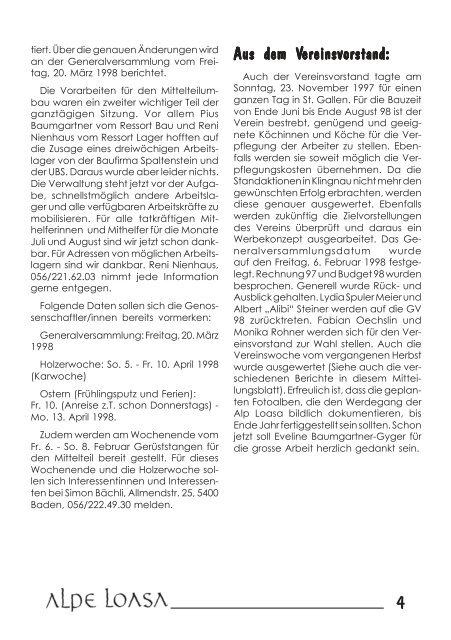 Mitteilungsblatt der Genossenschaft Loasa und des V und des ...