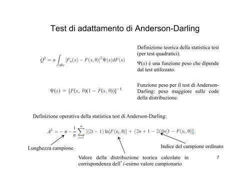 Test di adattamento di Anderson-Darling - idrologia@polito