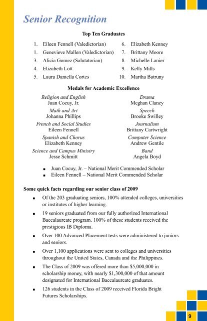 View 2008 - 2009 Annual Report - Cardinal Newman High School