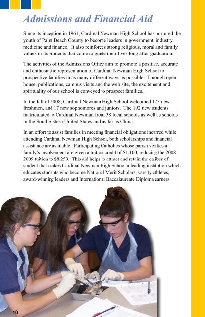 View 2008 - 2009 Annual Report - Cardinal Newman High School