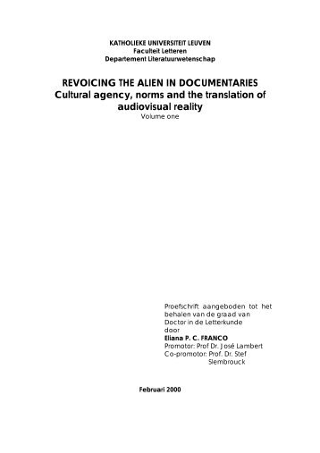 REVOICING THE ALIEN IN DOCUMENTARIES Cultural agency ...