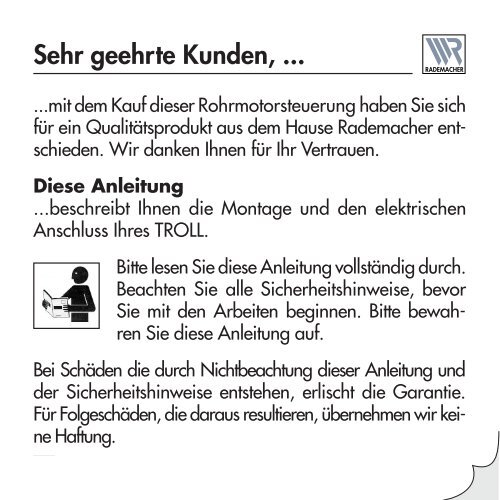 Rademacher Zeitschaltuhr Troll Comfort 2610 Anleitung - auf enobi.de