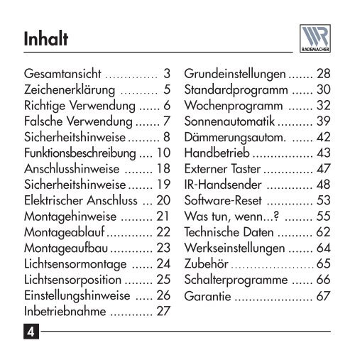 Rademacher Zeitschaltuhr Troll Comfort 2610 Anleitung - auf enobi.de