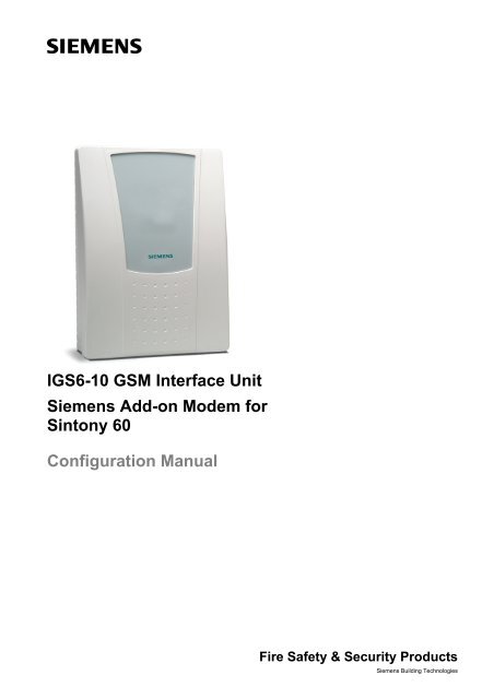 IGS6-10 GSM Interface Unit Siemens Add-on Modem for Sintony 60 ...