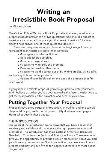 Writing an Irresistible Book Proposal - Writer's Digest