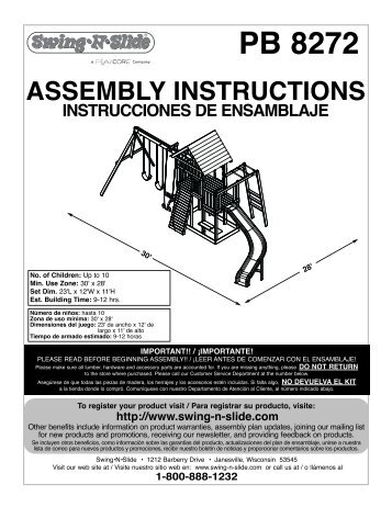 Assembly Instructions / Instrucciones de ensamblaje - Easy2.com
