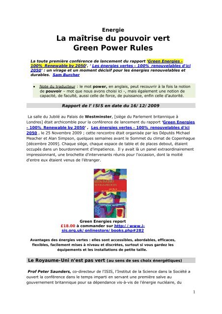 ISIS Energie Green Power Rules French version_2 - The Institute of ...