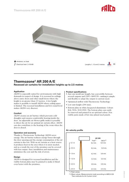 ThermozoneÂ® AR 200 A/E - tormax danmark a/s