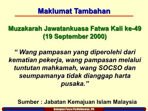 faedah terbitan kepada waris pegawai atau pesara yang ... - NRE