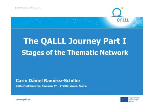 Stages of the thematic network - QALLL