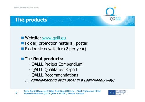 Stages of the thematic network - QALLL