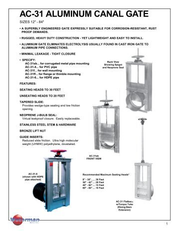 AC-31 ALUMINUM CANAL GATE