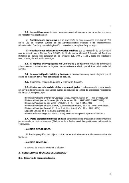 Pliego de condiciones tÃ©cnicas - Ayuntamiento de Santurtzi