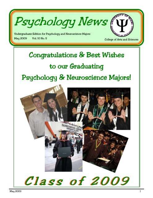 UAS Newsltr May 09 - University of Miami, Psychology