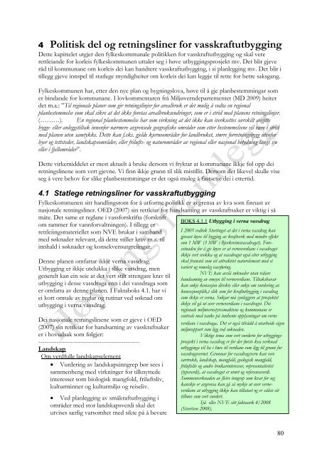 Regional plan med tema knytt til vasskraftutbygging - Sogn og ...