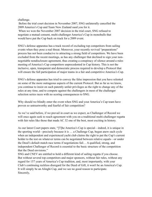 Letter from GGYC to SNG 8 Dec 08 - Cowes Online