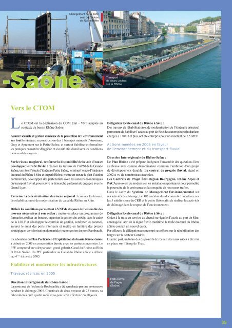 Rapport d'activitÃ© 2005 - Voies navigables de France