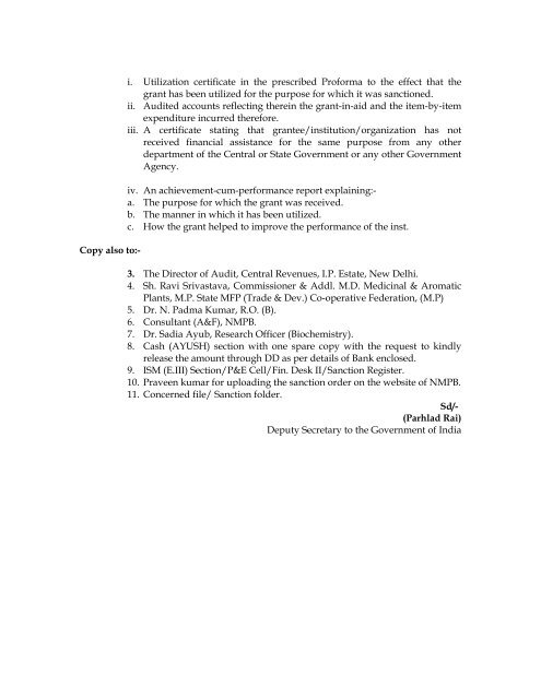 Central Sector Scheme Sanction Orders _GOs_ - April 2010 ... - NMPB