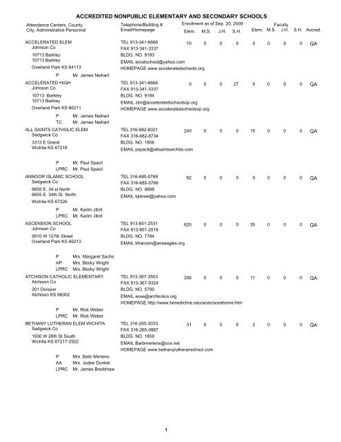 accredited nonpublic elementary and secondary schools