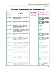 Status Report of Cases Filed with the Commission in 2005 - Energy ...