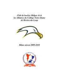 Club de hockey Midget AAA les Albatros du CollÃ¨ge Notre-Dame de ...