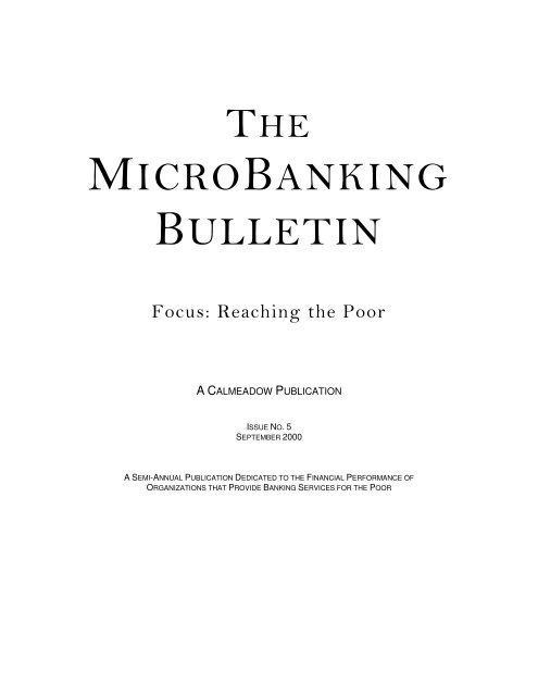 MICROBANKING BULLETIN - Microfinance Information Exchange