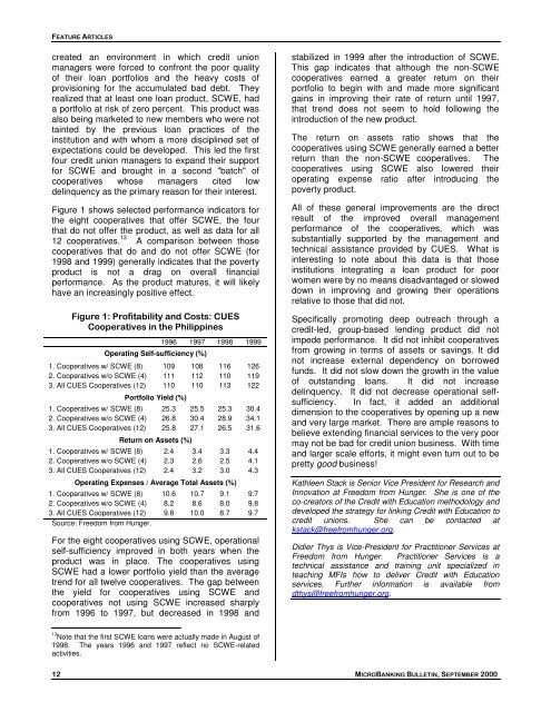 MICROBANKING BULLETIN - Microfinance Information Exchange