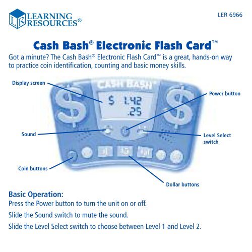 Cash Bash Electronic Flash Card Learning Resources