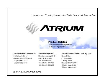 Advanta Ultramax Product Catalog without pricing - Atrium Medical ...