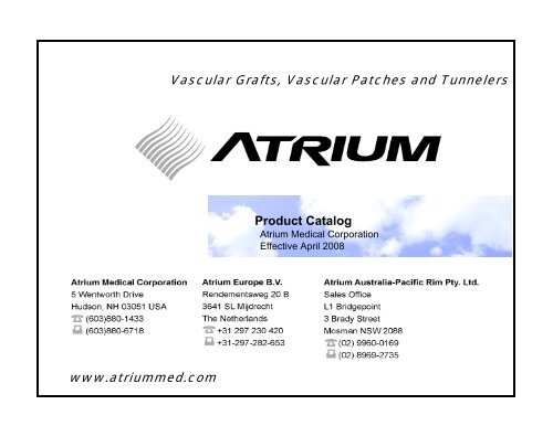 Advanta Ultramax Product Catalog without pricing - Atrium Medical ...