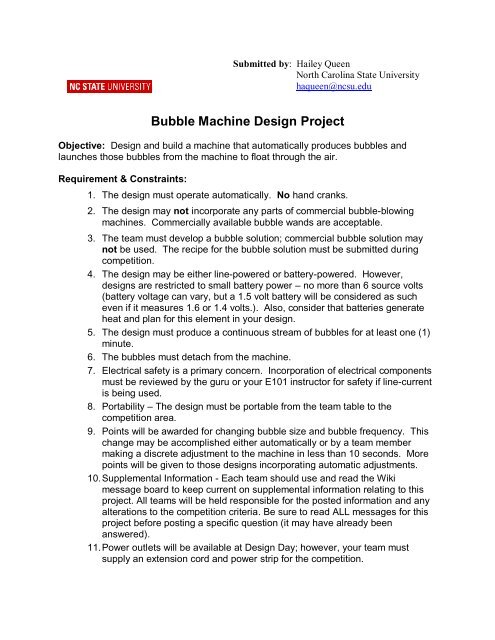 Bubble Machine Design Project - Discovery Press