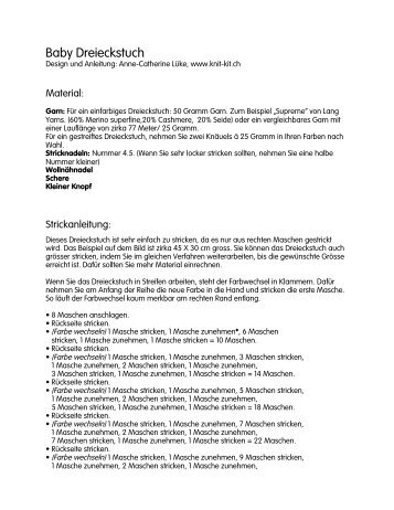 Strickanleitung fÃ¼r das Dreieckstuch herunterladen (pdf) - Schweizer ...