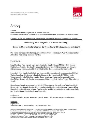 Antrag - SPD Ortsverein München-Au