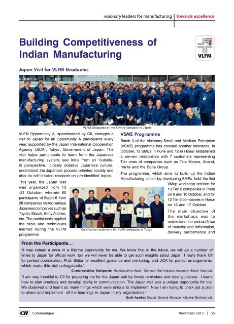 CII Communique November 2012