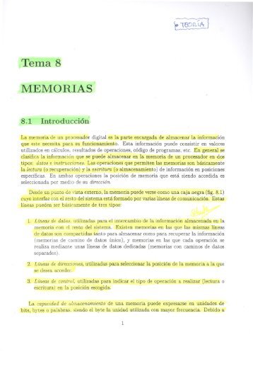 Tema 8 MEMORIAS 8.1 IntroducciÃ³n - QueGrande