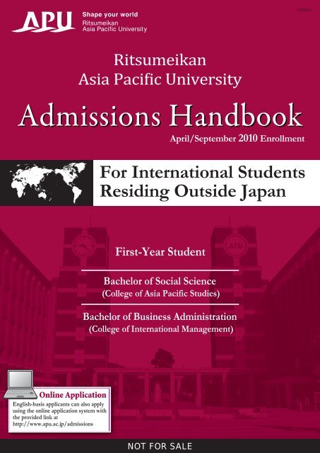 Admissions Handbook - APU Ritsumeikan Asia Pacific University