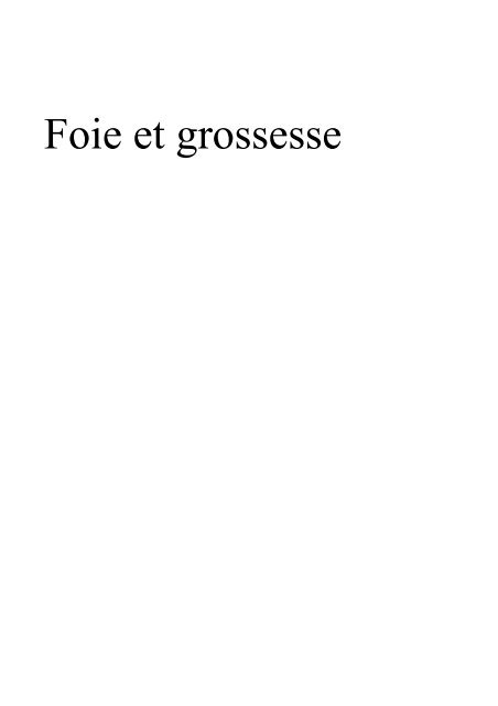 Foie et grossesse