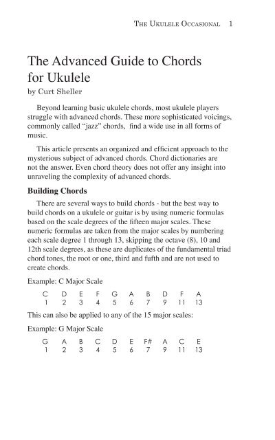 The Advanced Guide to Chords for Ukulele - Curt Sheller