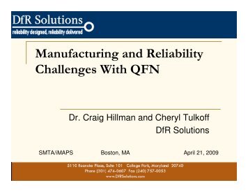 Manufacturing and Reliability Challenges With QFN - DfR Solutions