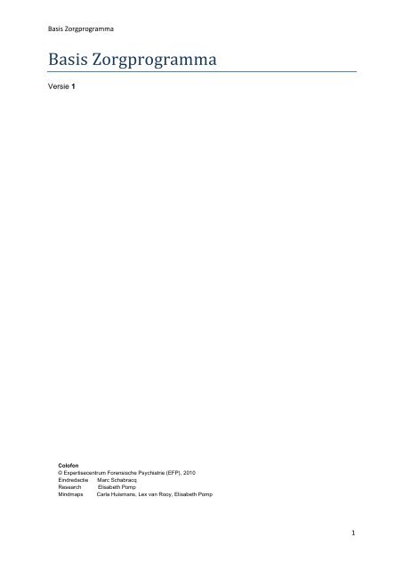 Basis Zorgprogramma - EFP