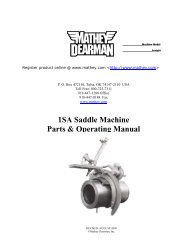 1SA Saddle Machine Parts & Operating Manual - MATHEY DEARMAN