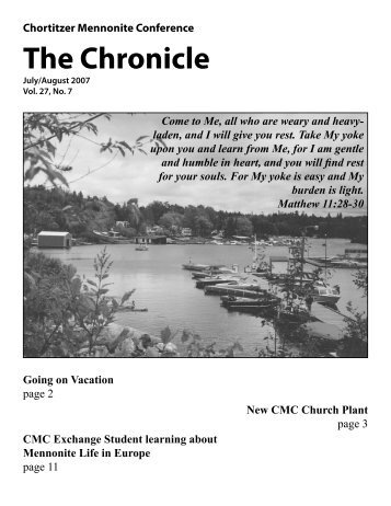 The Chronicle - Chortitzer Mennonite Conference