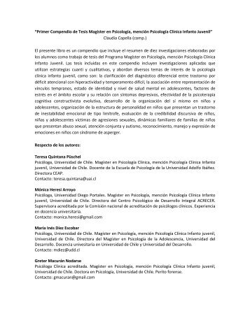 âPrimer Compendio de Tesis MagÃ­ster en PsicologÃ­a, menciÃ³n ...