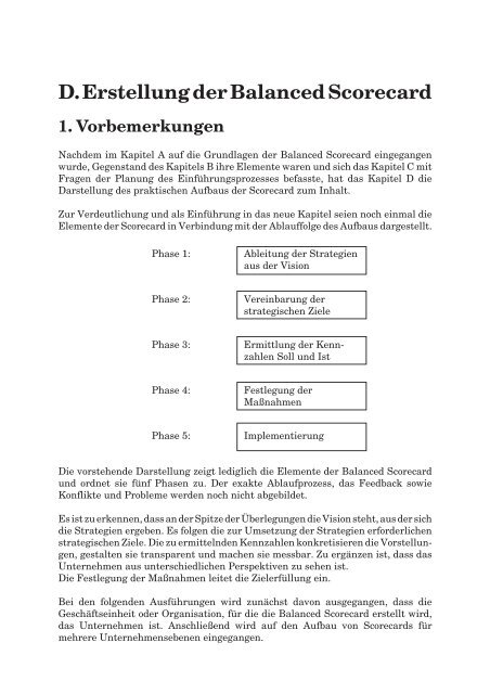 D. Erstellung der Balanced Scorecard