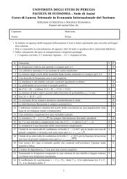 Fac-simile esame 1 - Dipartimento di Statistica - UniversitÃ  degli ...